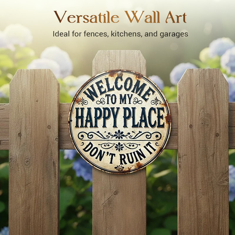 Vintage-Metallschild „Happy Place“
