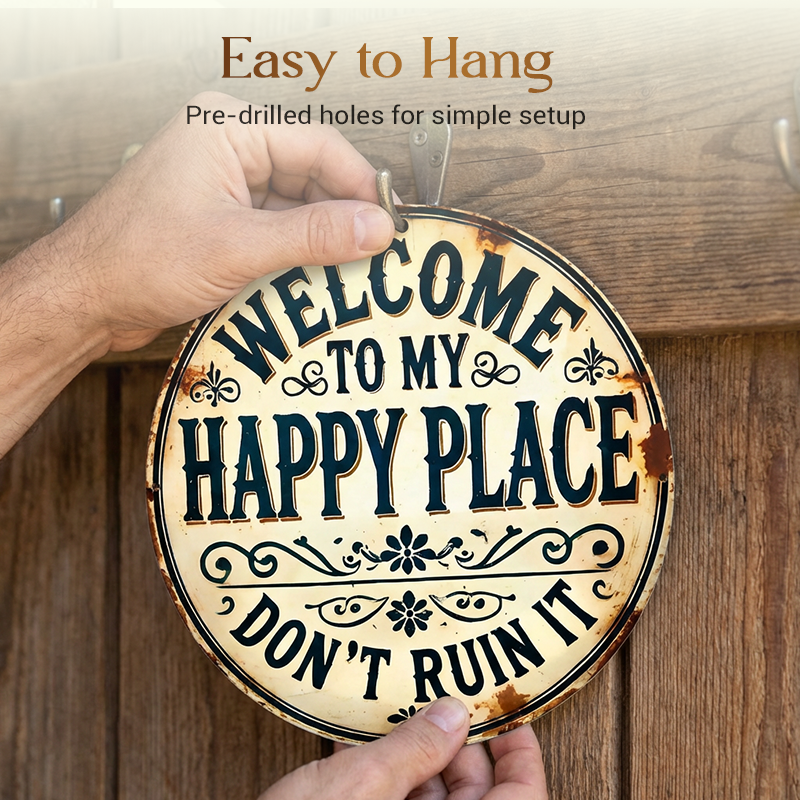 Vintage-Metallschild „Happy Place“