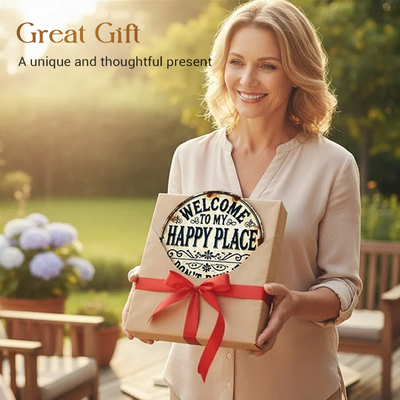 Vintage-Metallschild „Happy Place“