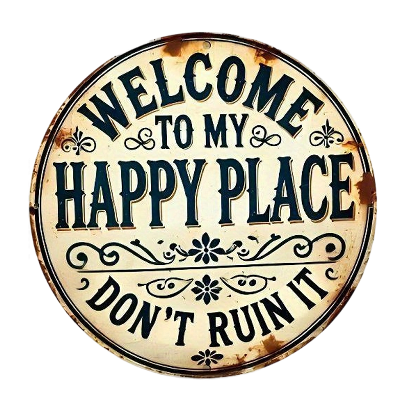 Vintage-Metallschild „Happy Place“