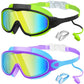 Schwimmbrille für Kinder, 2er-Set – beschlagfreie Schwimmbrille mit Ohrstöpseln, Weitwinkel-Design, bequeme Schwimmbrille aus Silikon für Jungen und Mädchen