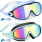 Schwimmbrille für Kinder, 2er-Set – beschlagfreie Schwimmbrille mit Ohrstöpseln, Weitwinkel-Design, bequeme Schwimmbrille aus Silikon für Jungen und Mädchen
