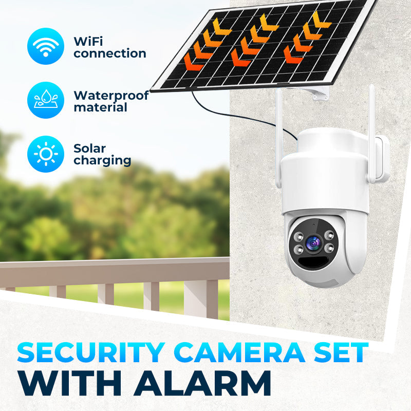 Solarbetriebene kabellose Überwachungskamera mit Alarm