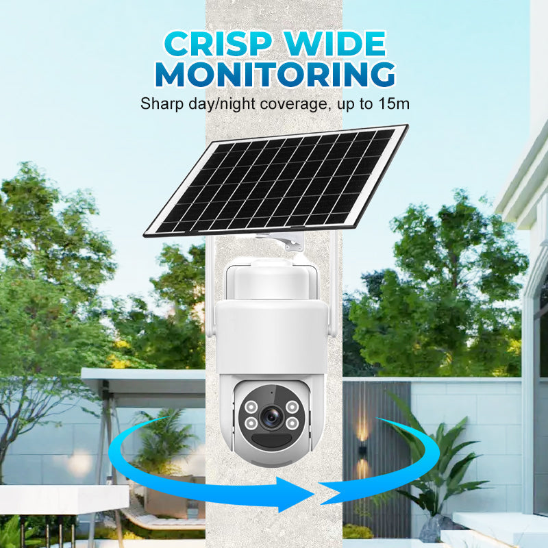 Solarbetriebene kabellose Überwachungskamera mit Alarm