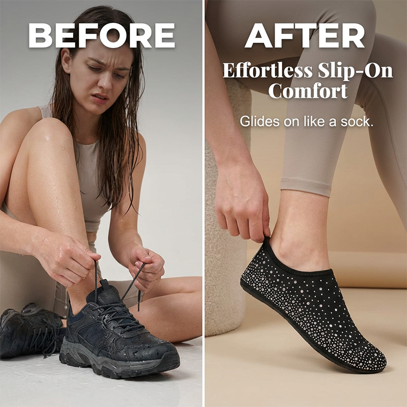 ✨🌊👣Barfuß-Wasserschuhe für Damen – Hausschuhe für drinnen und draußen