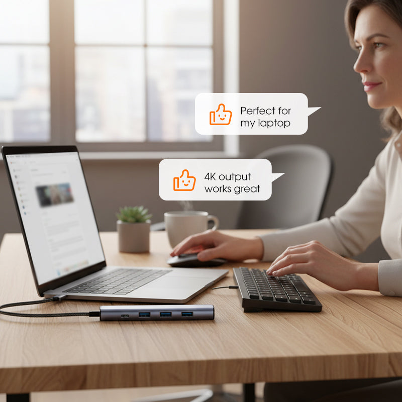 Tragbarer 5-in-1 USB-C-Hub mit 4K-HDMI-Ausgang