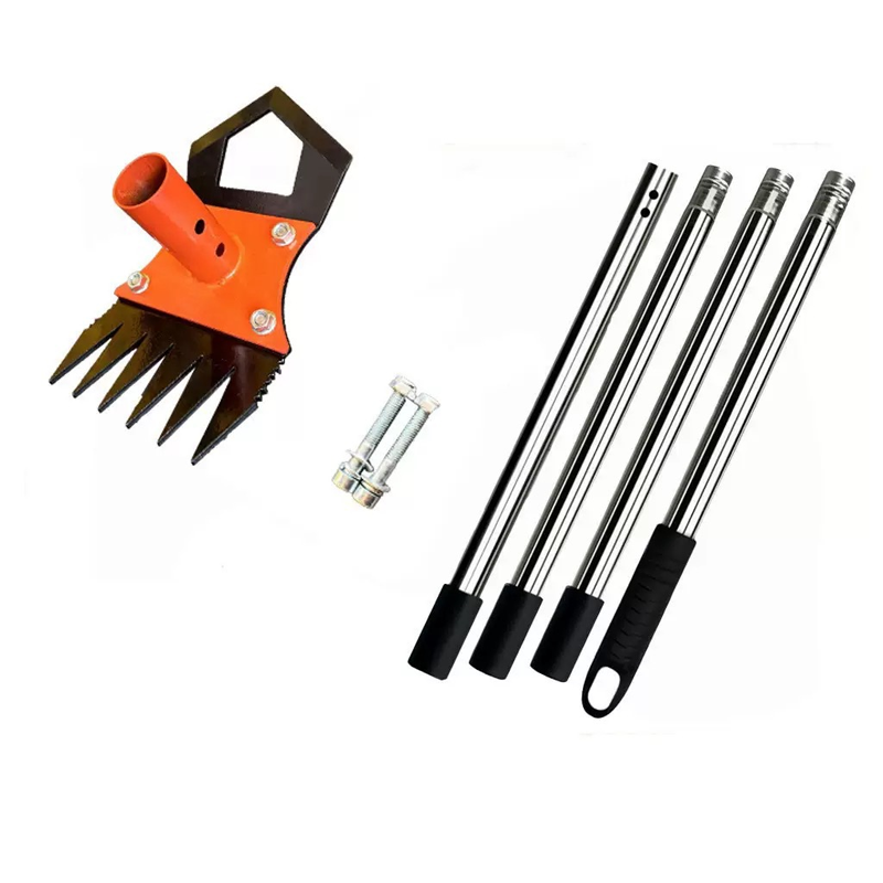 2-in-1 Gartenhacke und Rechen mit langem Stiel