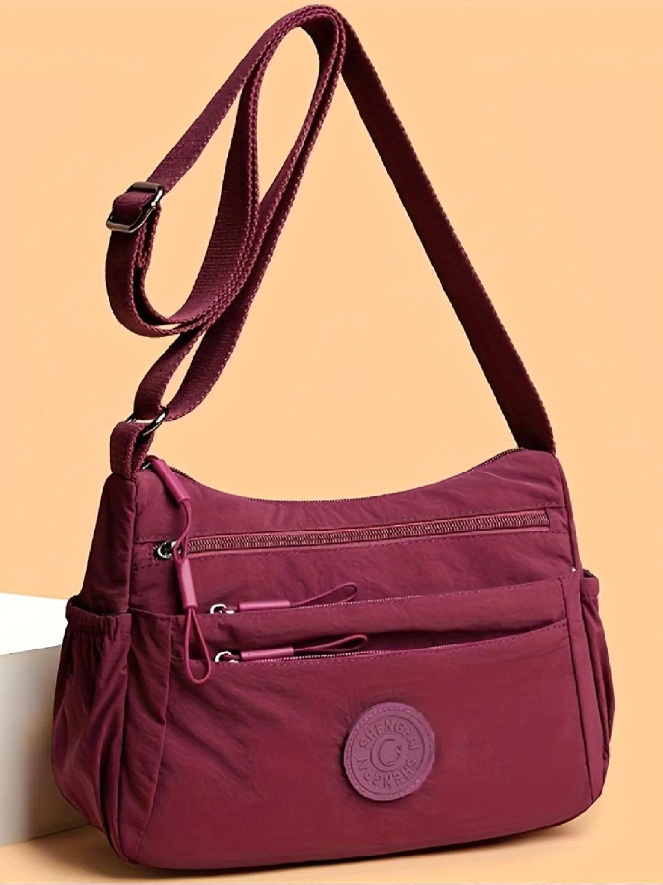 💐50 % RABATT! Einfarbige Umhängetasche für Damen – mit vielen Fächern und Reißverschluss 🔐👛【Begrenzte Stückzahl】