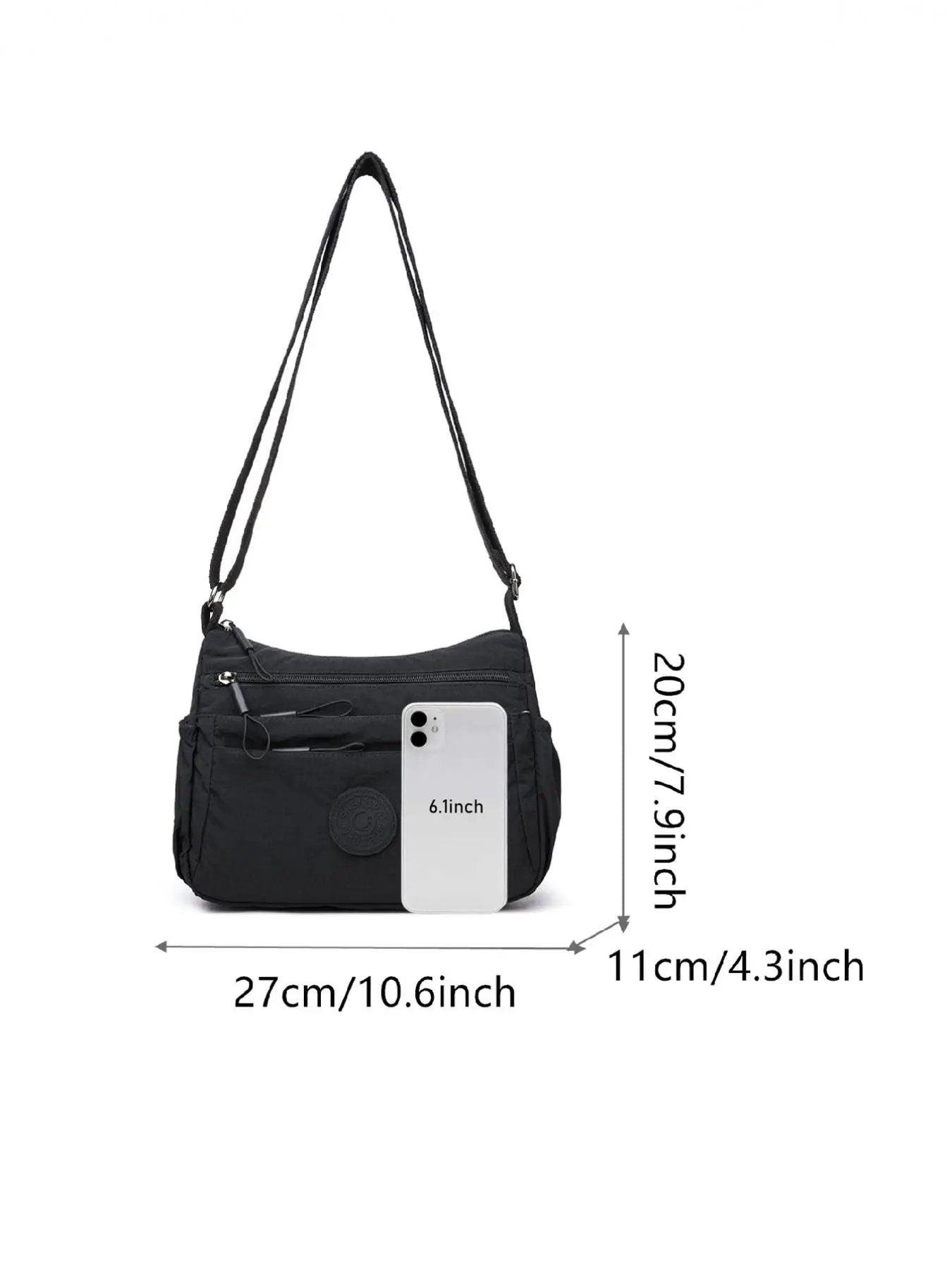 💐50 % RABATT! Einfarbige Umhängetasche für Damen – mit vielen Fächern und Reißverschluss 🔐👛【Begrenzte Stückzahl】
