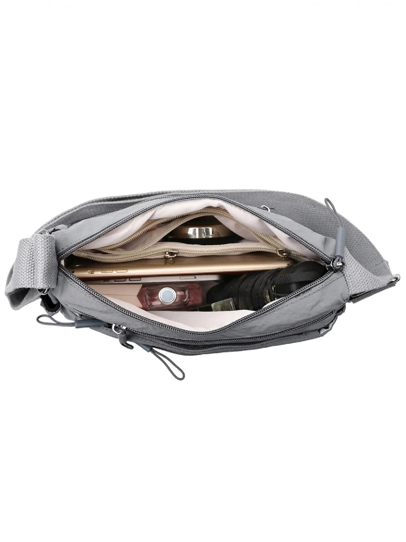 💐50 % RABATT! Einfarbige Umhängetasche für Damen – mit vielen Fächern und Reißverschluss 🔐👛【Begrenzte Stückzahl】