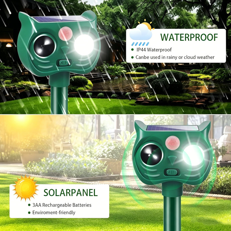 Solarbetriebener Ultraschall-Tiervertreiber