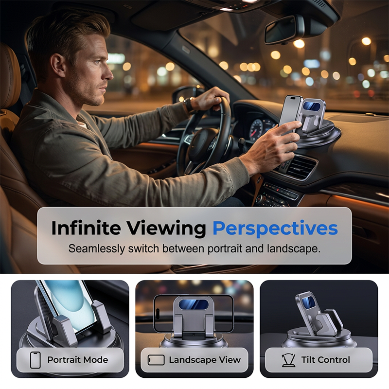 🔥Drehbarer Auto-Handyhalter fürs Armaturenbrett – stabil, kompakt & vielseitig – ideal für Navigation & freihändiges Telefonieren🚗📱