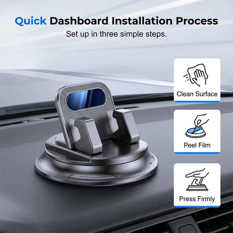 🔥Drehbarer Auto-Handyhalter fürs Armaturenbrett – stabil, kompakt & vielseitig – ideal für Navigation & freihändiges Telefonieren🚗📱