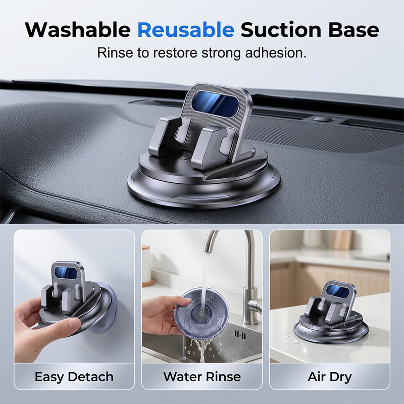 🔥Drehbarer Auto-Handyhalter fürs Armaturenbrett – stabil, kompakt & vielseitig – ideal für Navigation & freihändiges Telefonieren🚗📱
