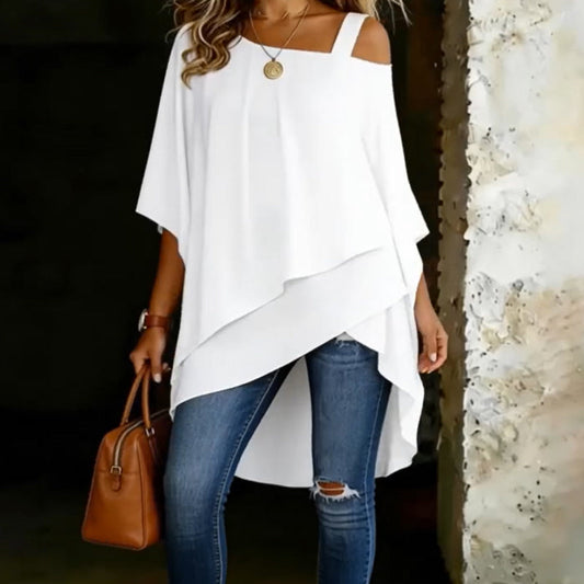 ✨ 50% RABATT 🔥 Damenbluse mit asymmetrischem Schnitt – locker, modern & stilvoll für jeden Tag 💫