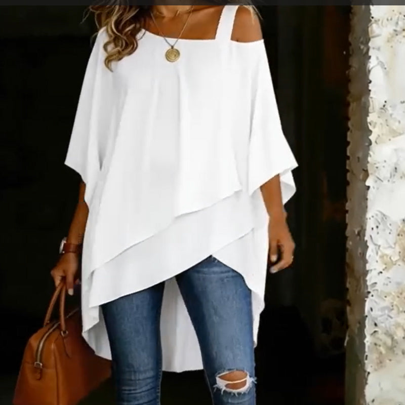 ✨ 50% RABATT 🔥 Damenbluse mit asymmetrischem Schnitt – locker, modern & stilvoll für jeden Tag 💫