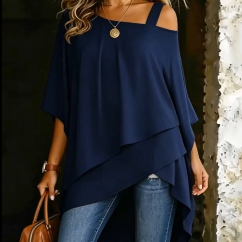 ✨ 50% RABATT 🔥 Damenbluse mit asymmetrischem Schnitt – locker, modern & stilvoll für jeden Tag 💫