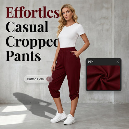 Lässige Caprihose für Damen mit elastischem Bund