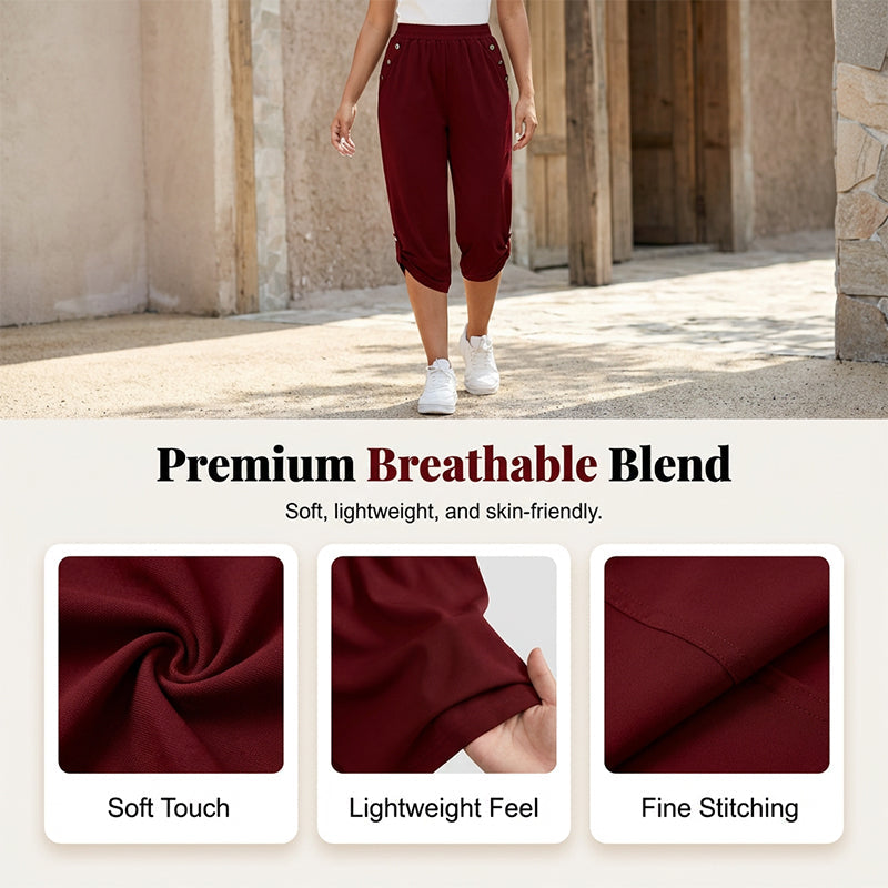 Lässige Caprihose für Damen mit elastischem Bund