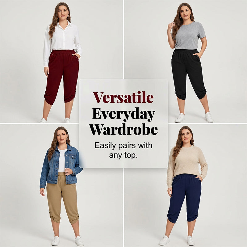 Lässige Caprihose für Damen mit elastischem Bund