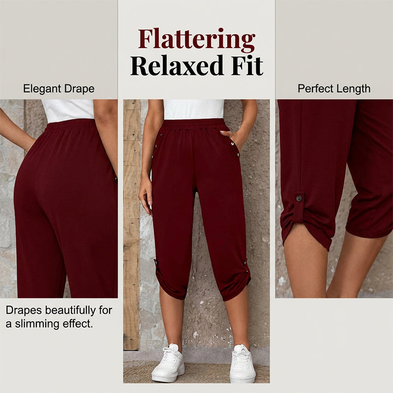 Lässige Caprihose für Damen mit elastischem Bund