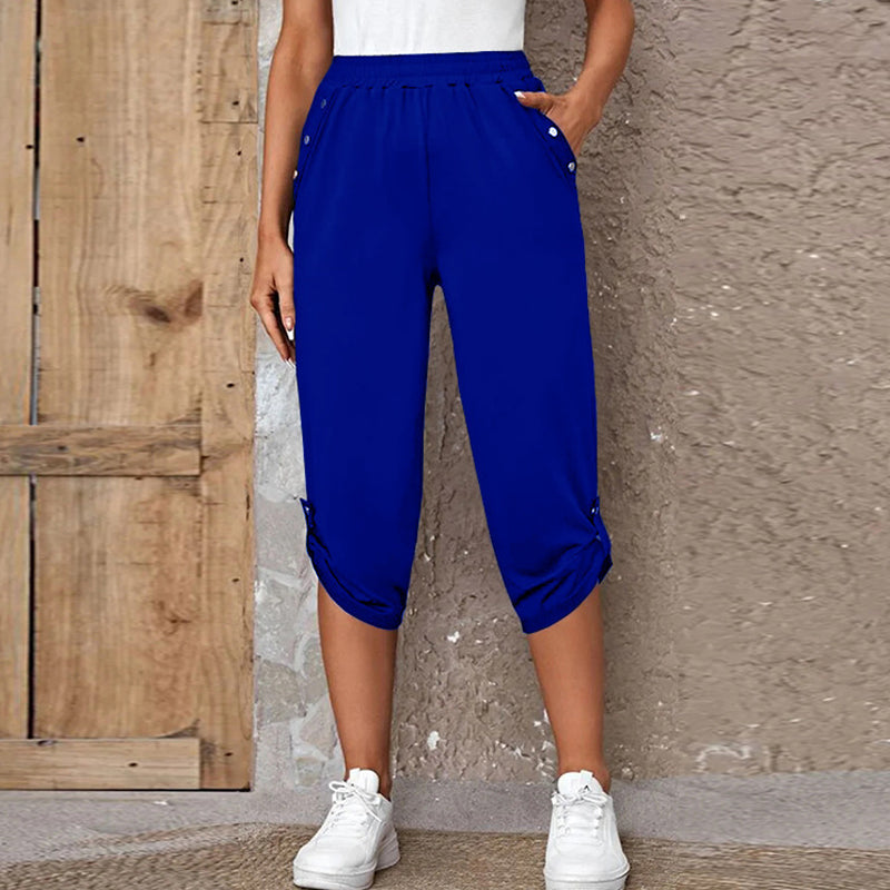 Lässige Caprihose für Damen mit elastischem Bund