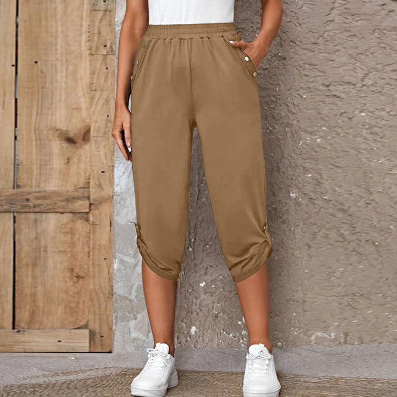Lässige Caprihose für Damen mit elastischem Bund