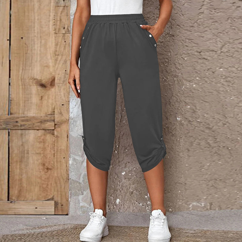 Lässige Caprihose für Damen mit elastischem Bund
