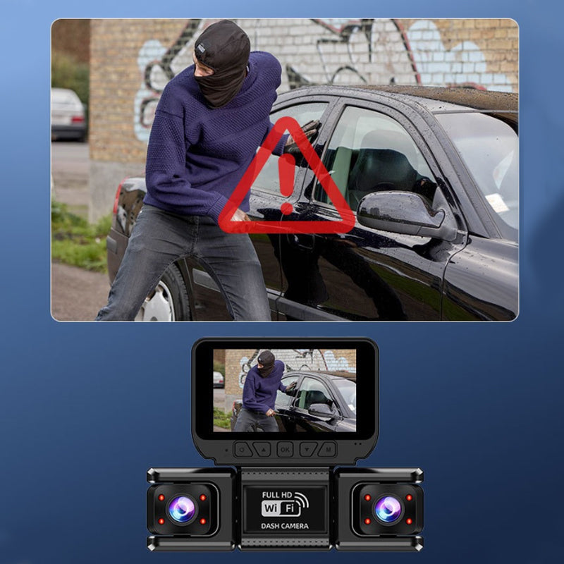 HD-Dashcam mit mehreren Objektiven und WLAN