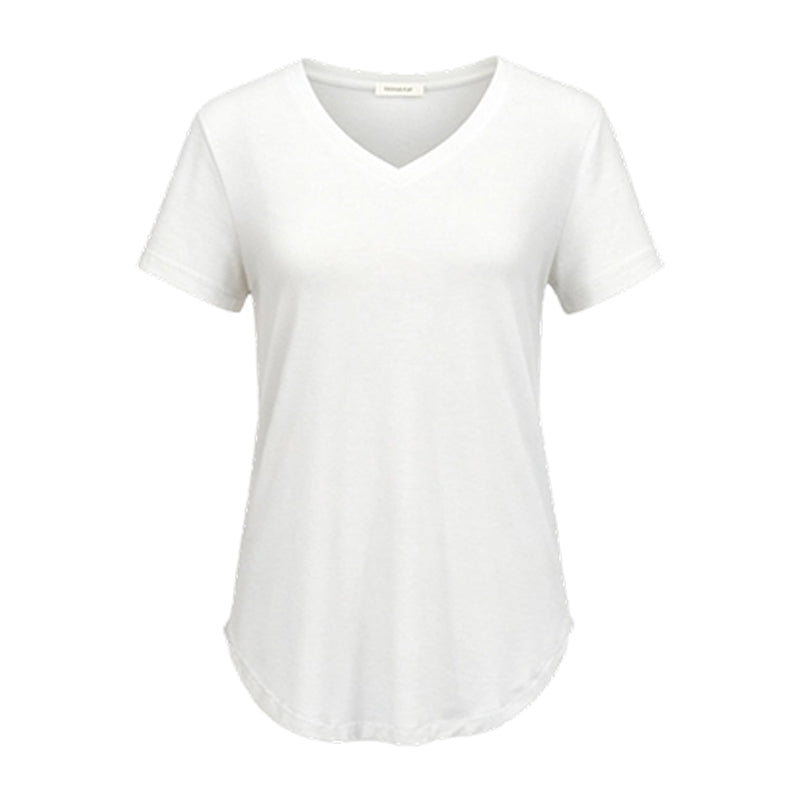 Lässiges Damen-T-Shirt mit V-Ausschnitt und kurzen Ärmeln