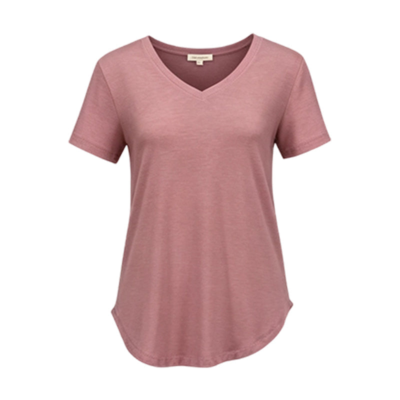 Lässiges Damen-T-Shirt mit V-Ausschnitt und kurzen Ärmeln