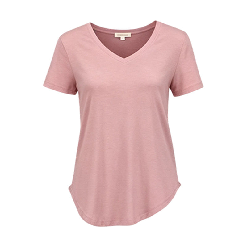 Lässiges Damen-T-Shirt mit V-Ausschnitt und kurzen Ärmeln