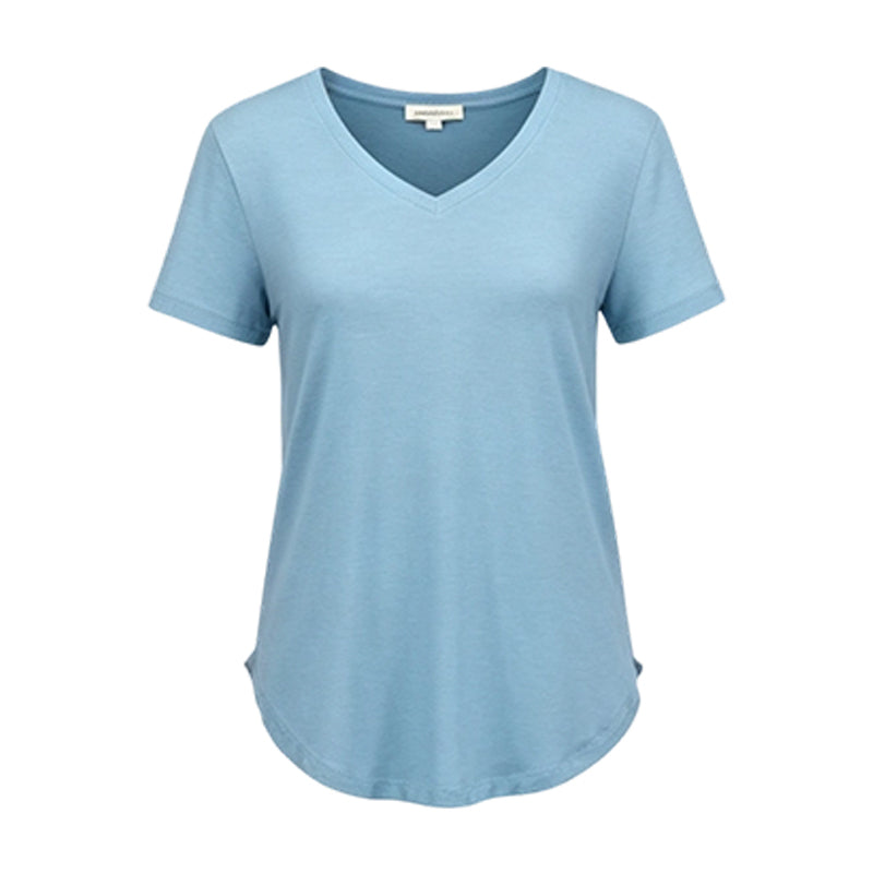 Lässiges Damen-T-Shirt mit V-Ausschnitt und kurzen Ärmeln