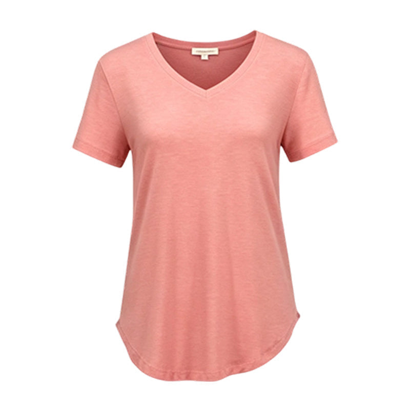 Lässiges Damen-T-Shirt mit V-Ausschnitt und kurzen Ärmeln