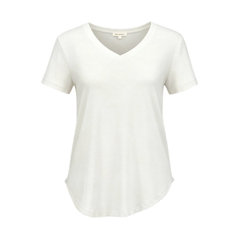 Lässiges Damen-T-Shirt mit V-Ausschnitt und kurzen Ärmeln