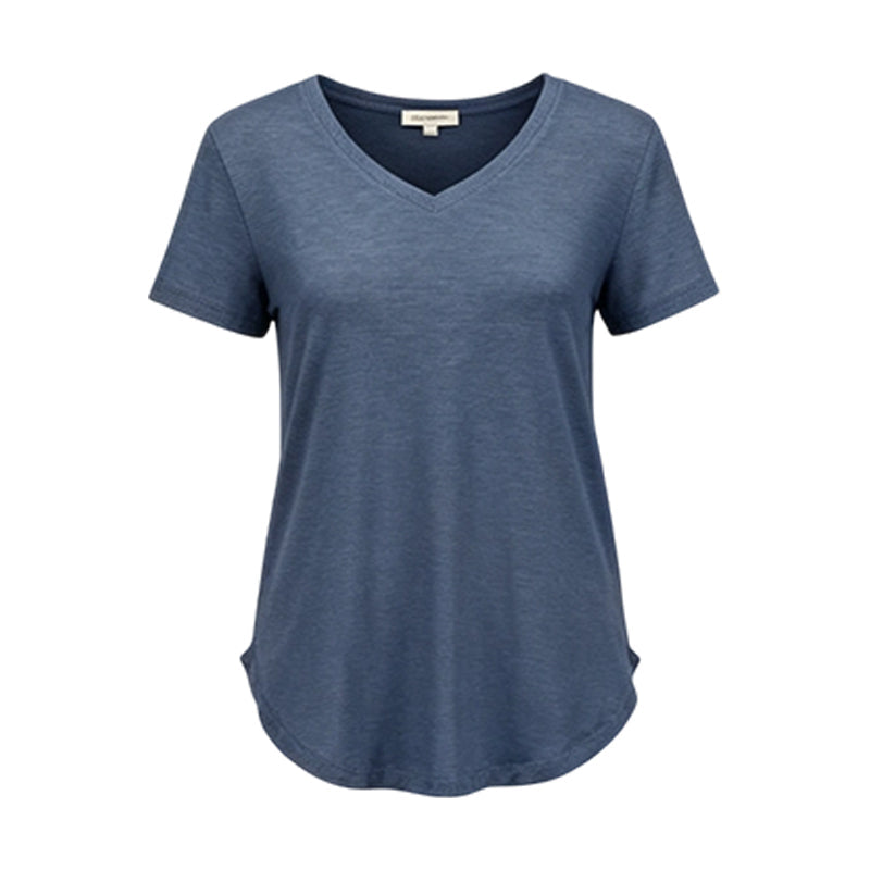 Lässiges Damen-T-Shirt mit V-Ausschnitt und kurzen Ärmeln