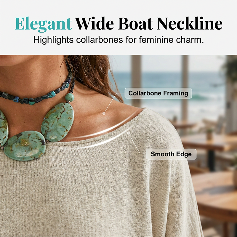 🌺👕 Lockeres Damen Oberteil – U-Boot-Ausschnitt, Einfarbig & Bequem – 50% RABATT! Leicht, lässig & perfekt für Sommer & Alltag ☁️