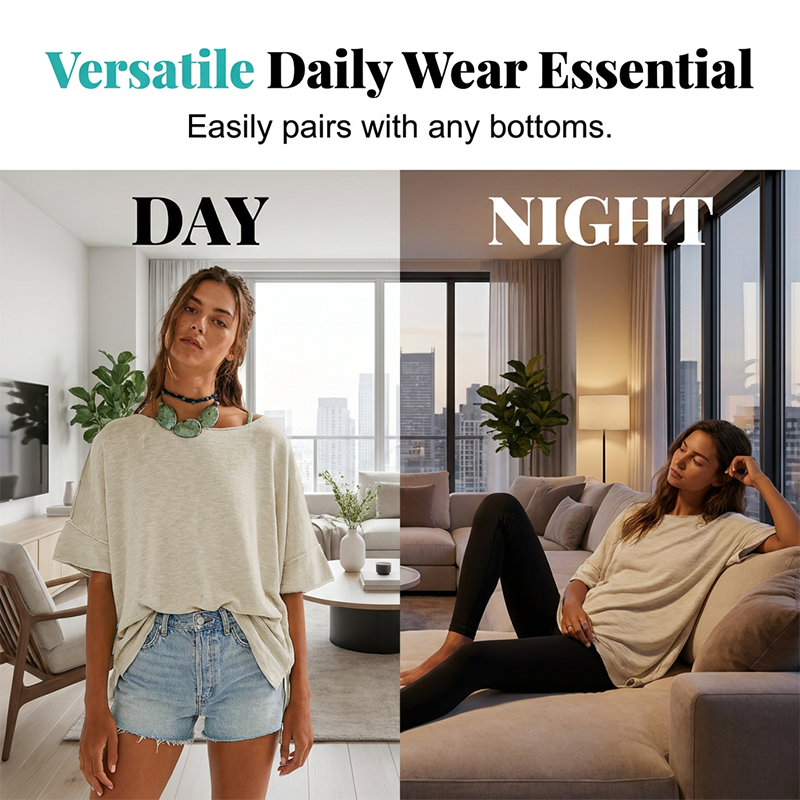 🌺👕 Lockeres Damen Oberteil – U-Boot-Ausschnitt, Einfarbig & Bequem – 50% RABATT! Leicht, lässig & perfekt für Sommer & Alltag ☁️