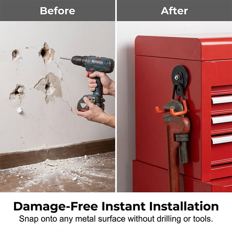 📢📢50 % RABATT!! ⏰ Leistungsstarker doppelter Magnethaken – kratzfeste Gummibeschichtung, Hantel bis zu 26 kg, für Werkstatt, Garage & Küche 🏗️