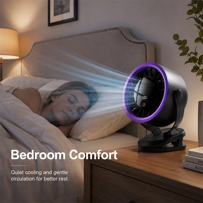 Tragbarer USB-Ventilator mit Digitalanzeige
