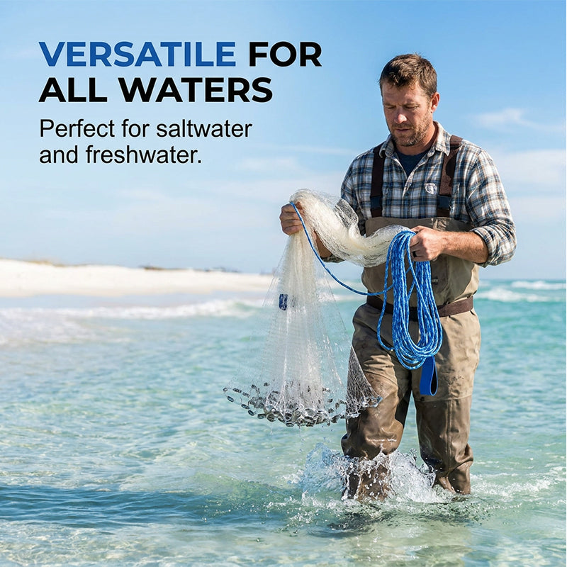 📢📢50% RABATT !!⏰Wurfnetz zum Angeln – Robust & schnell sinkend – Perfekt für Meer, See oder Fluss – vielseitig einsetzbar zum Fang von Köderfischen oder Garnelen 🌊