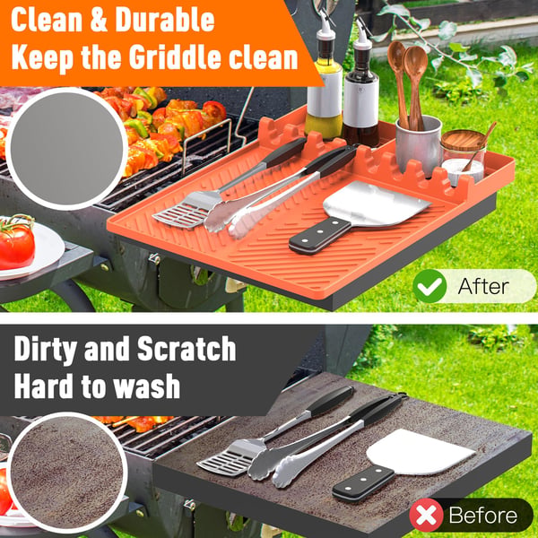 🌞Sommerschlussverkauf 50% RABATT🔥Silikon-Grillwerkzeugmatte mit Tropfschutz