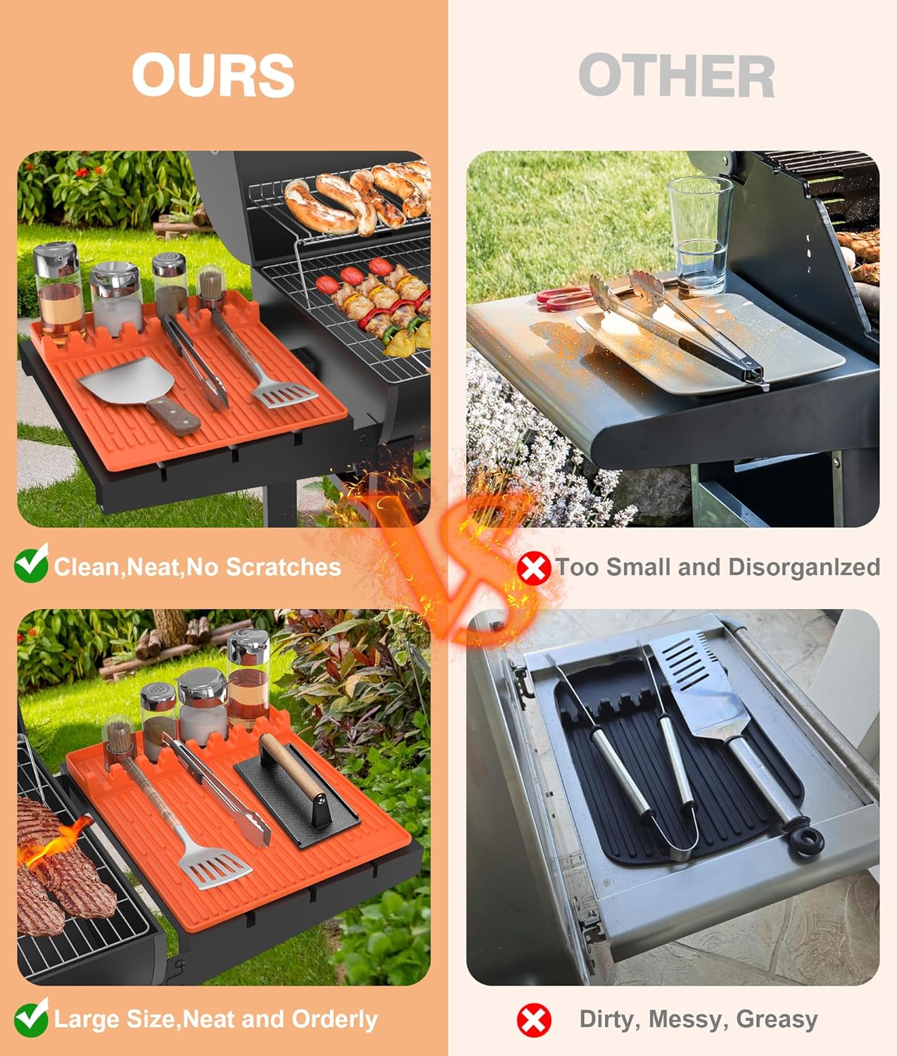 🌞Sommerschlussverkauf 50% RABATT🔥Silikon-Grillwerkzeugmatte mit Tropfschutz