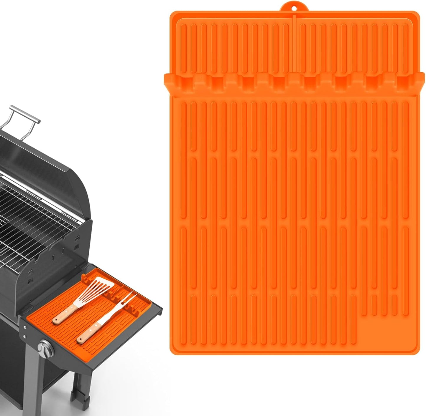 🌞Sommerschlussverkauf 50% RABATT🔥Silikon-Grillwerkzeugmatte mit Tropfschutz