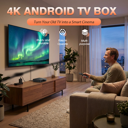 4K Android TV Box mit 2,4G/5G WLAN und Bluetooth 5.0