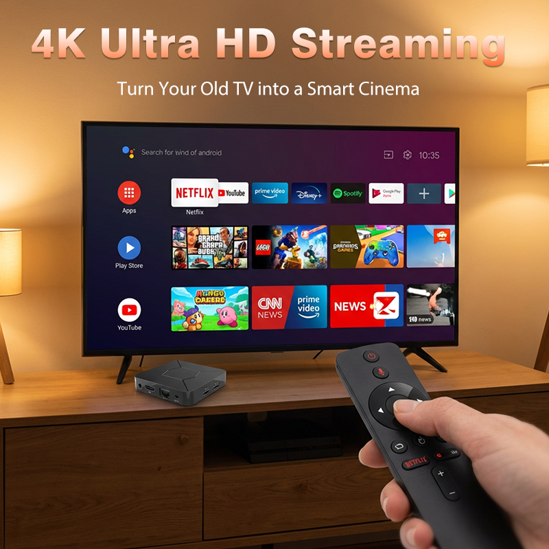 4K Android TV Box mit 2,4G/5G WLAN und Bluetooth 5.0