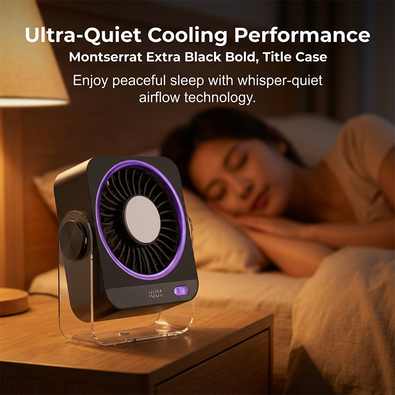 Tragbarer Tisch- und Wandventilator mit LED-Anzeige