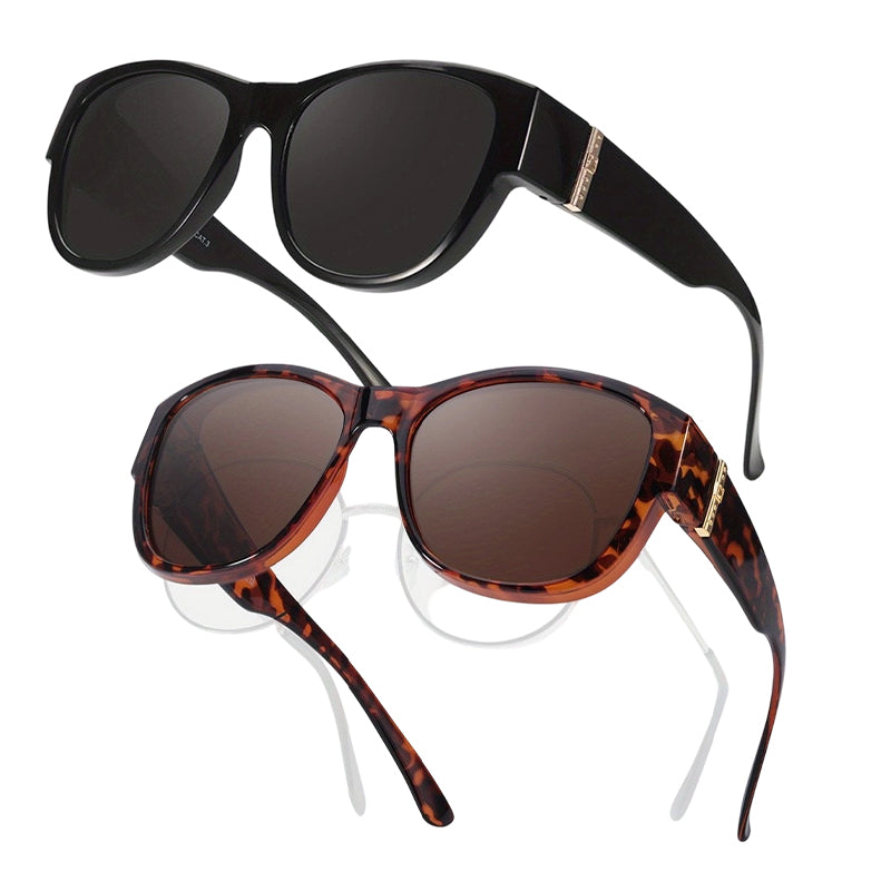 Damen-Sonnenbrille mit großem Rahmen, zum Überziehen