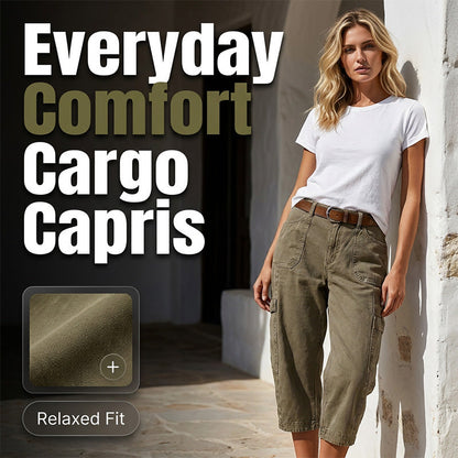 📢Letzter Tag: 55 % Rabatt⏰👖 Lässige Cargo-Caprihosen für Damen – bequeme 3/4-Hosen mit vielen Taschen, perfekt für Alltag, Reisen & Sommer ☀️