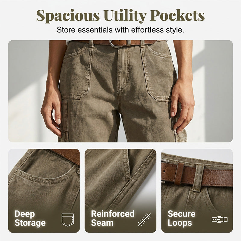 📢Letzter Tag: 55 % Rabatt⏰👖 Lässige Cargo-Caprihosen für Damen – bequeme 3/4-Hosen mit vielen Taschen, perfekt für Alltag, Reisen & Sommer ☀️